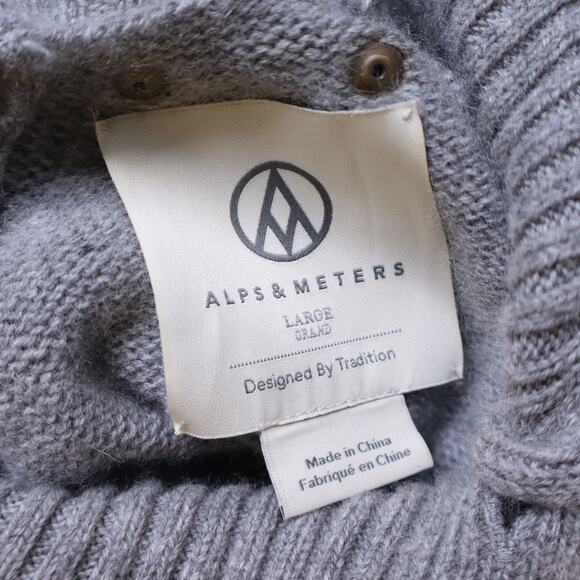 ALPS & METERS Ski Race Knit Sweater Gray Wool Cashmere Long Sleeve Women's L - Picture 7 of 11